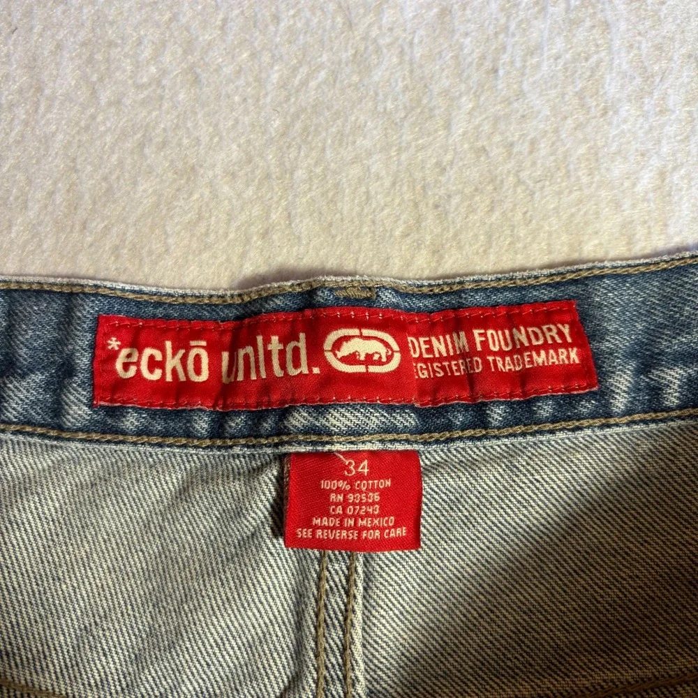 Vintage‎ Y2K Ecko Unltd Mens Denim Jeans 34x32 Loose Fit Carpenter Style Light